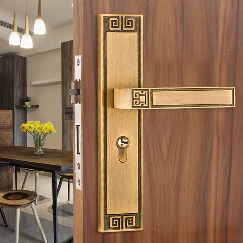 Wholesale New Chinese Style Anti-Ancient Indoor Bedroom Home Room Solid Wood Door Lock Handle Universal Silent Hardware