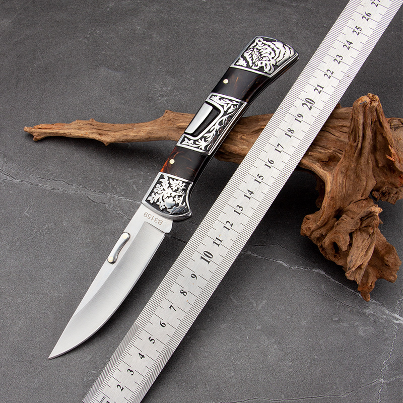 Outdoor Pocket Knife, Portable Blade, Folding Knife, Beautifully Carved Fruit Knife