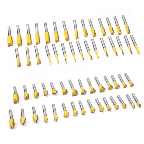 100-piece woodworking milling cutter set 1/4 handle bakelite milling and trimming machine blade tool slotting flower knife