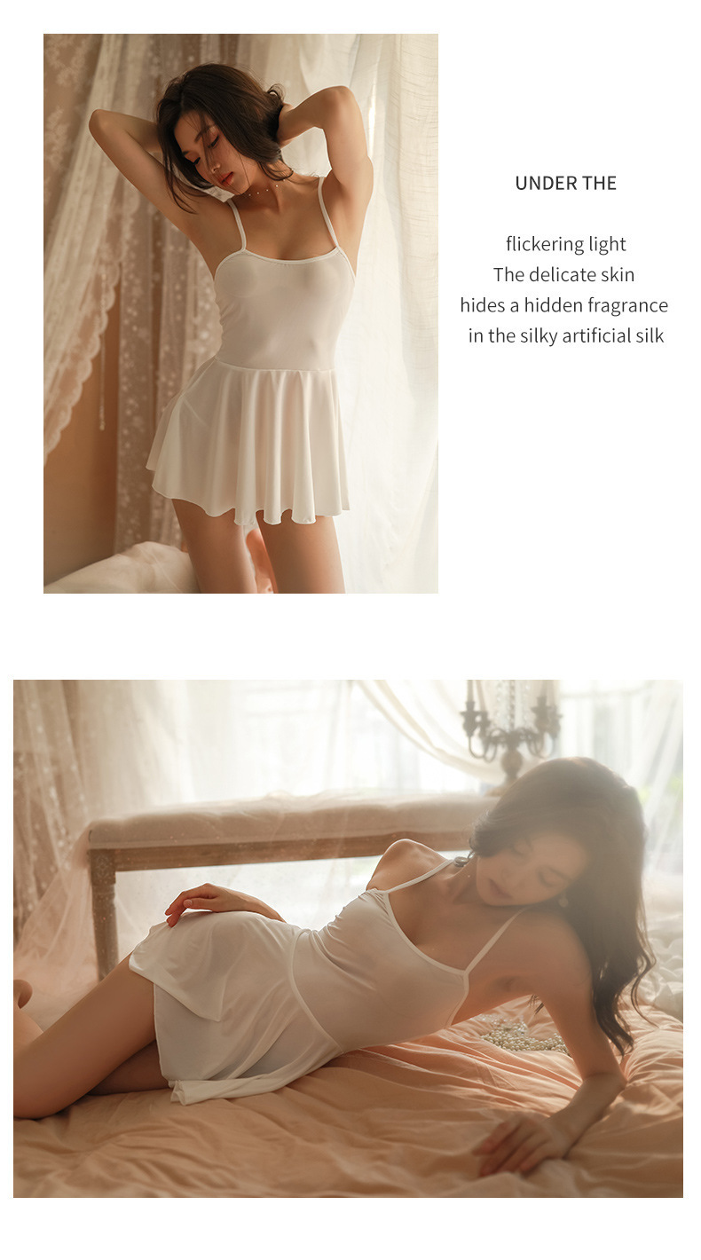 Sex Pajamas Pure Desire Sexy Perspective Sex Nightgown Cute Little Woman Backless Temptation Uniform Set_voghion.com