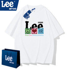 Lee&mitoo2025 夏ヘビーウェイトコットン半袖 Tシャツメンズトレンディなブランド高品質カップルルーズ半袖トップ