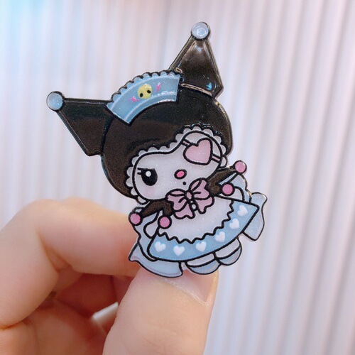 Kuromi headdress black sweet hairpin hairpin kuromi children's hair accessories cute girls acrylic glitter duck