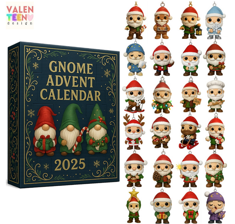 Gnome Advent Calendar圣诞节降临倒计时盲盒圣诞装饰亚克力挂件|undefined