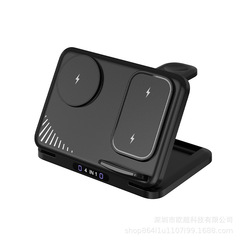 4 IN 1 デュアル携帯電話 15W 急速ワイヤレス充電器 折りたたみ式スタンド サムスン、アップルウォッチ、イヤホンに適用