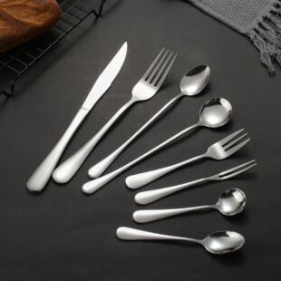 Jieyang spot wholesale 1010 series tableware stainless steel spoon pointed round spoon fruit fork sesame oil spoon