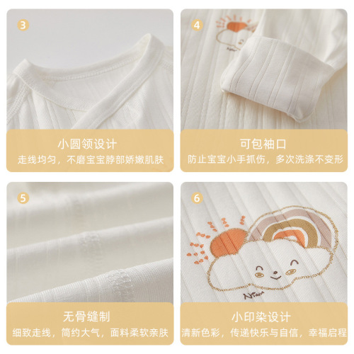 Newborn clothes, summer thin newborn baby clothes, baby air-conditioned clothes, long-sleeved pajamas, baby jumpsuits