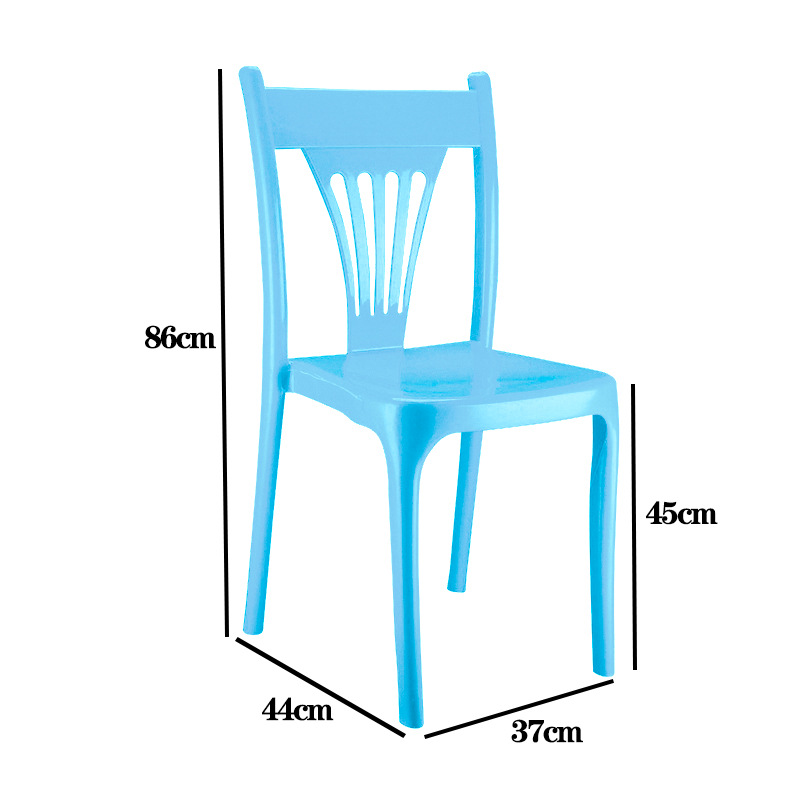 Silla trasera de plástico engrosada puesto grande Silla de comedor Silla de restaurante hogar al aire libre playa adulto rápido comedor silla de plástico taburete