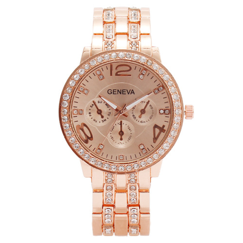 Foreign trade export diamond fashion three-eye digital ladies watch women's watch quartz watch watch manufacturer