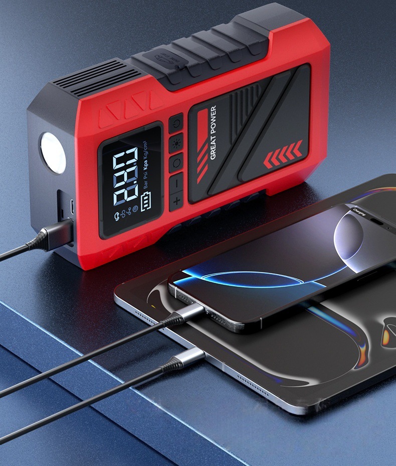 New Cross-Border Model of Vehicle-Mounted Emergency Power Supply All-In-One Device with Lithium Battery Jump Starter and Powerful Air Pump
