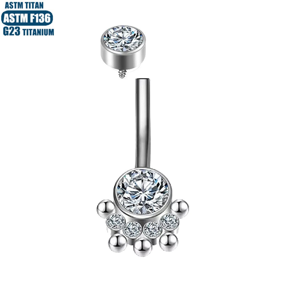 Silver pointed spike labret stud material detail