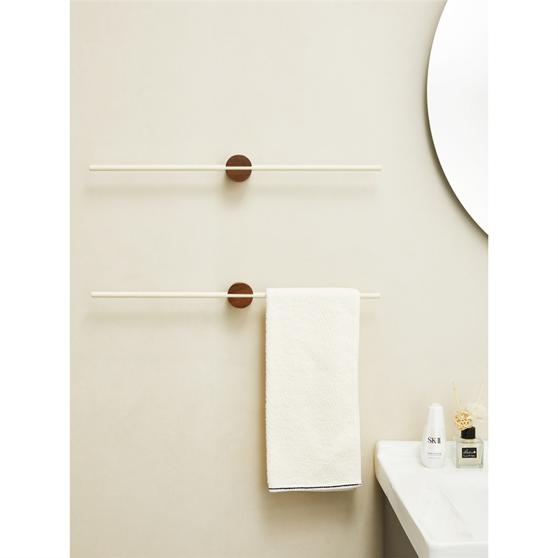 Walnut Towel Rack Bathroom Punch-free Storage Rack Bathroom Wall-mounted Kitchen Towel Bar Slippers Storage Rack