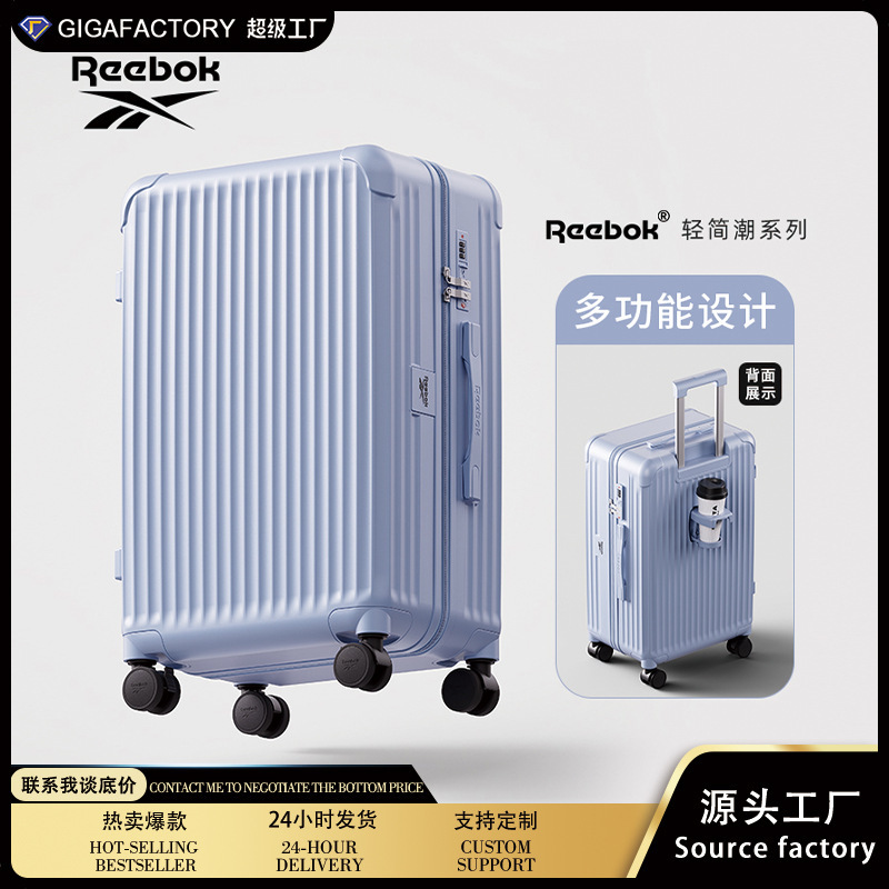 Reebok Women's Luggage Suitcase 20-Inch Carry-On Lightweight Large Capacity 24-Inch Quiet Universal Wheel Travel Suitcase Trolley Case