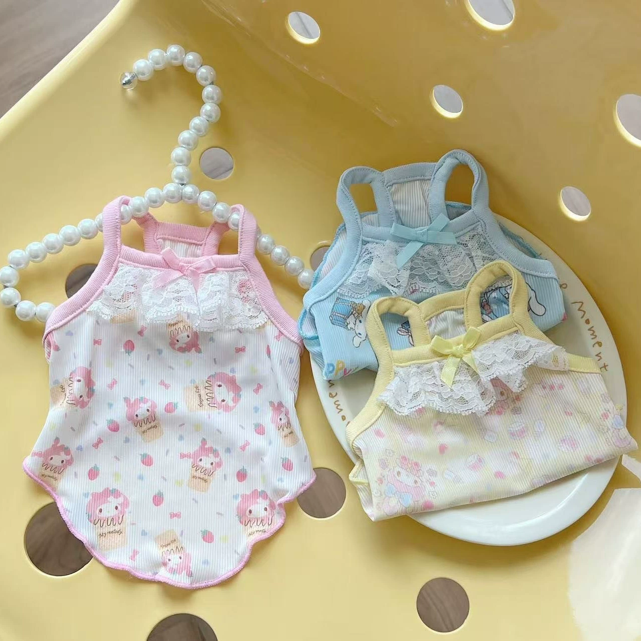 Одежда для собак, крутой летний тонкий кружевной милый жилет с рисунком для кошек, маленьких собак, бишон фризе