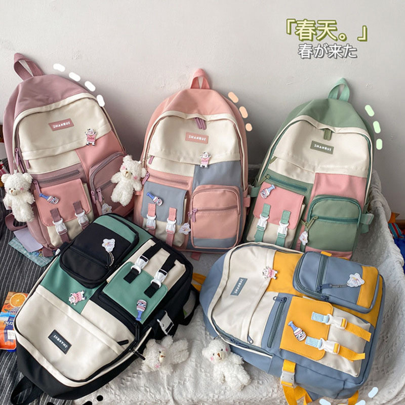 カバンの卸売りの新型の大容量は色にぶつかってシンプルな少女のリュックサックの韓国版のins潮学院の風の学生のリュックサックです。|undefined
