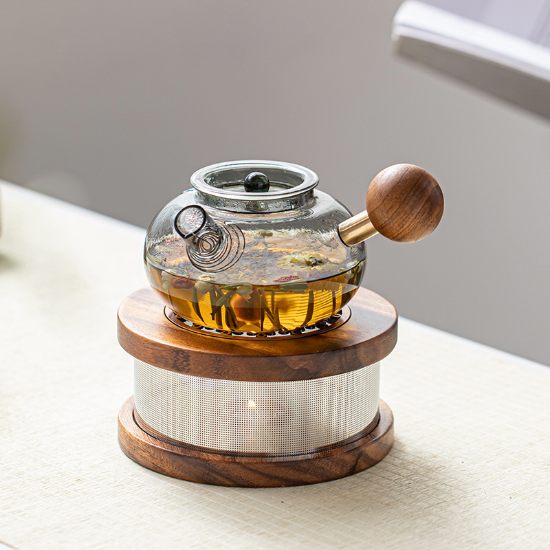 冬の暖かいお茶のろうそくの温かいお茶のストーブの小さいストーブの台のセットの高温に耐える養生のガラスの壺のティーポットの温かい茶器|undefined