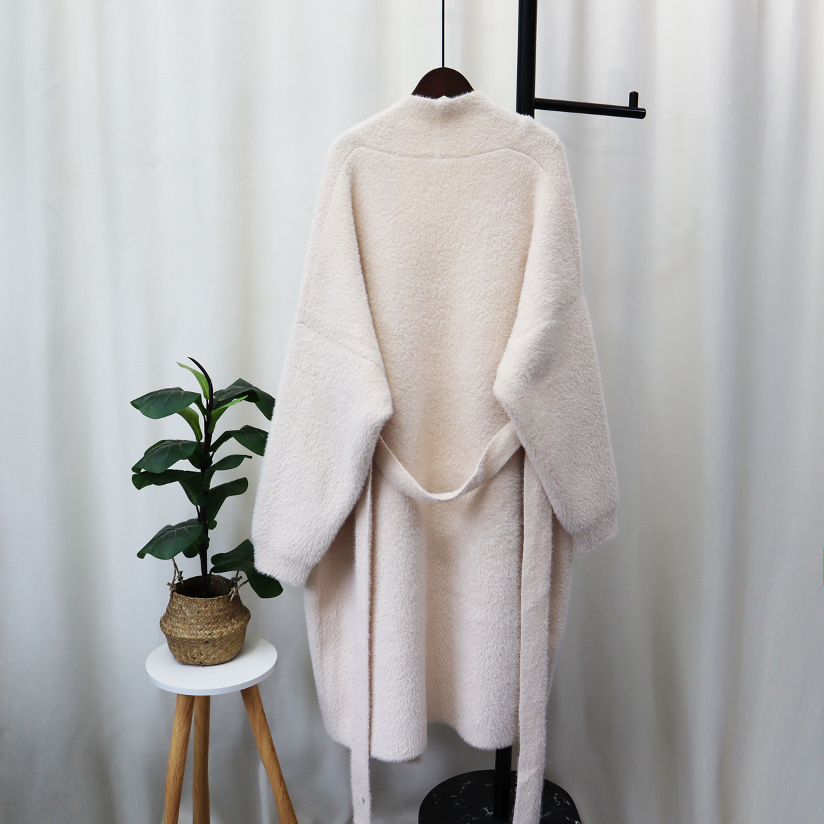 Îmbrăcăminte pentru femei, pulover din catifea de nurcă, stil leneș, haină lungă pentru femei, toamnă și iarnă, stil nou, curea, temperament, cardigan tricotat, tendință_voghion.com