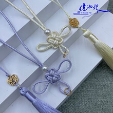 8B-2小花卉+吉祥结套装流苏8cm穗子古装汉服配饰亚克力吊坠饰品