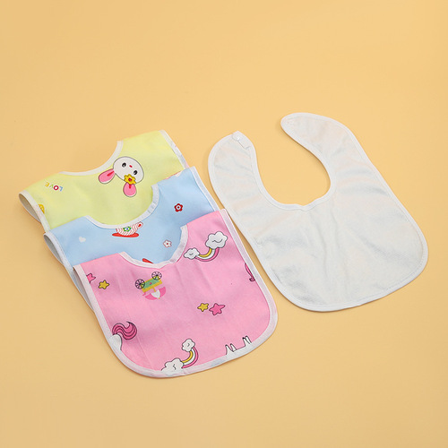 Manufacturer infant crystal velvet bib bib U-shaped snap waterproof bib wholesale
