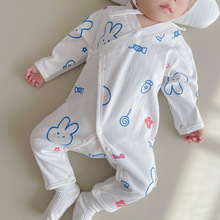 新生儿衣服婴儿春秋夏季连体衣宝宝长袖哈衣爬服和尚服睡衣蝴蝶衣