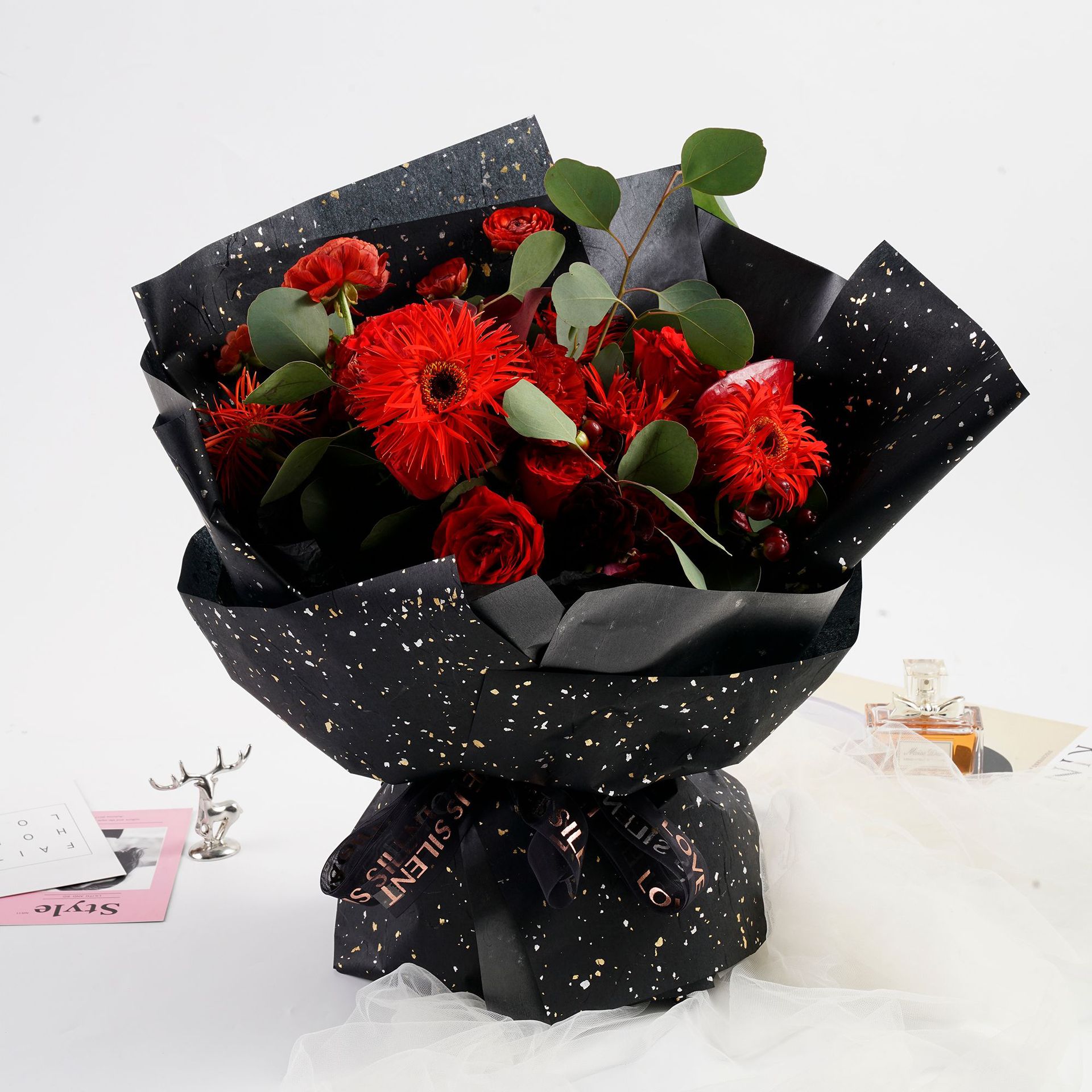 佰龙 创意金银点梦幻艺术纸鲜花花束包装纸花艺花店手工diy资材