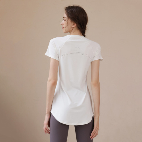 Women's Long Sleeve Yoga Pants Cover Hip Slimming Running Top High-end Sport Moisture-wicking Cover Shirt Fitness Clothes Spring and Summer New Arrival
