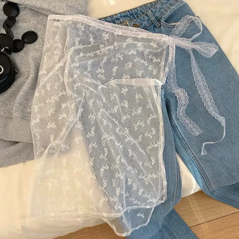 2024 новый INS блогер lace stacking носить марля юбка нишевый фарт Curtain, горячая девочка банди юбка юбка