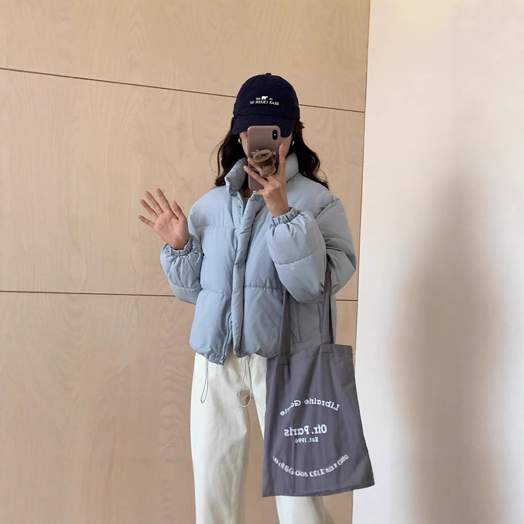 2025 ropa de algodón femenina ultra corta otoño invierno nuevo pequeño engrosado estilo coreano suelto ropa de pan de algodón chaqueta de algodón