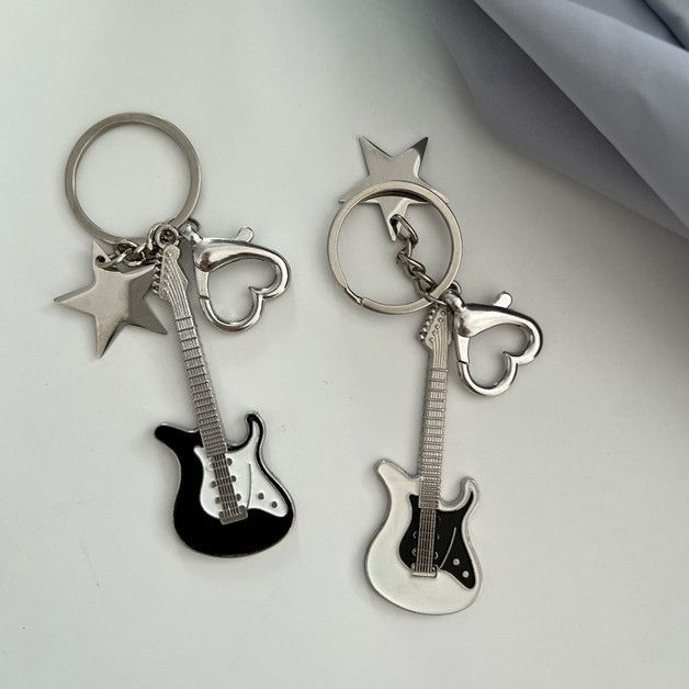 Cool Style Guitar Metal Plating Women's Bag Pendant Keychain display picture 2