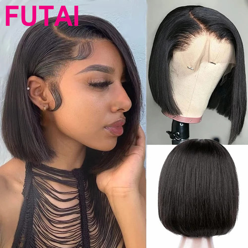 Straight Human Hair BOB Wig with Lace Front and Bob Cut Factory Short Hair