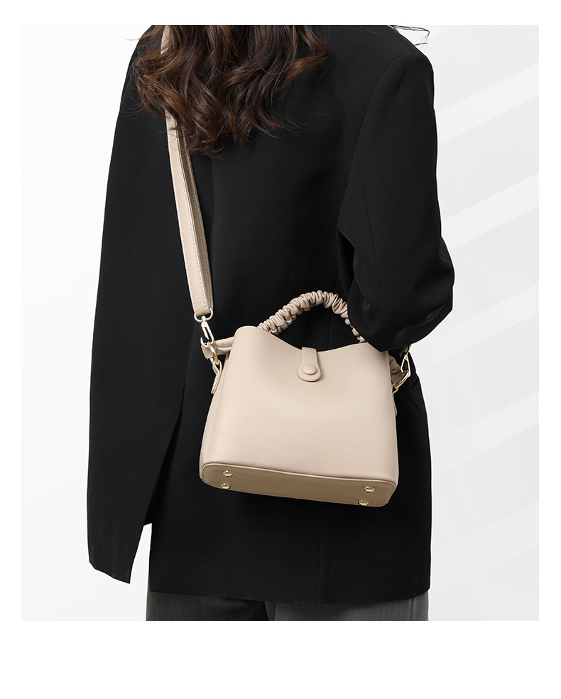 Trendy Bucket Bag Women's Bag Korean Style Shoulder Crossbody Niche Bag Texturized Soft Leather Handbag for Hand Bag_voghion.com