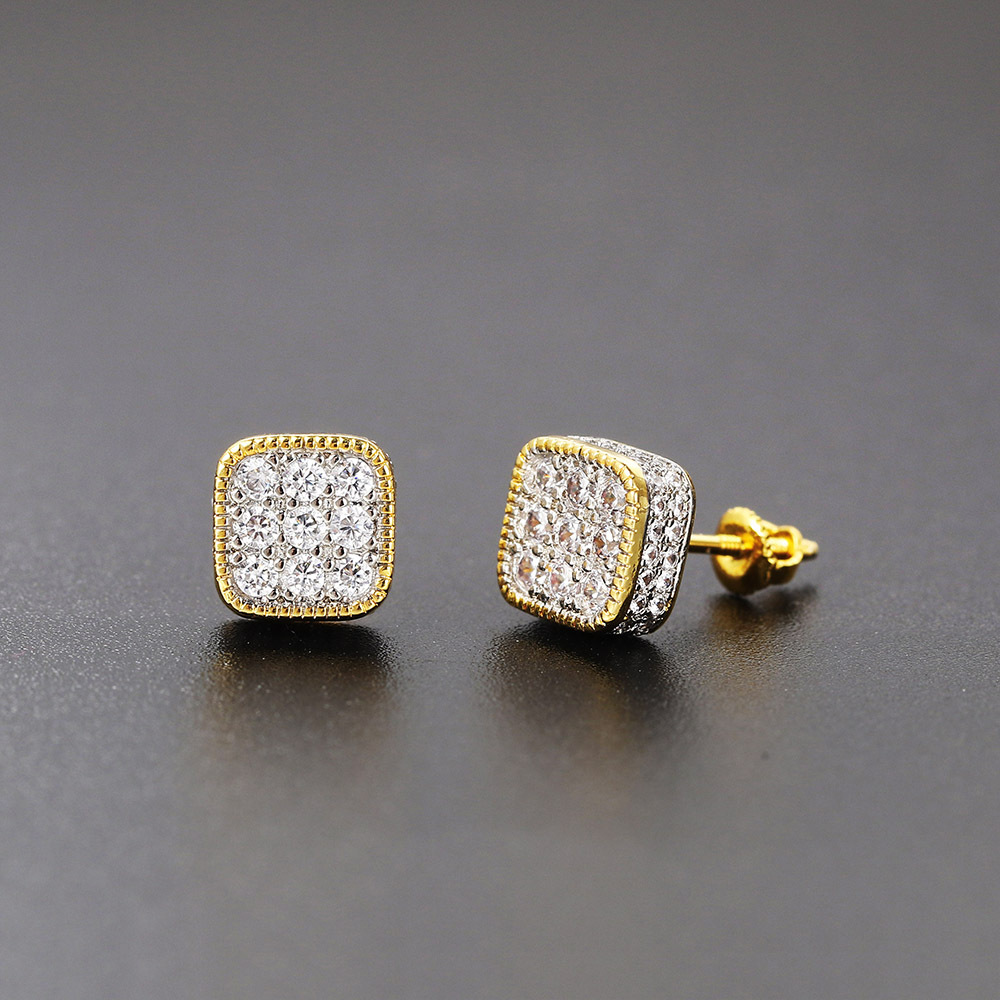 5g Weight Copper Ear Needle Material White Gold Plated, Gold Plated Plating Material Zircon Inlay Material Ear Studs Classification 1 Pair Quantity Daily, Party, Street Occasion Copper Material Round, Square, Heart Shape Pattern Unisex Gender Plating, Inlay Design Hip-Hop Style Gold, Silver Color 1 Pair Hip-Hop Round Square Heart Shape Plating Inlay Copper Zircon White Gold Plated Gold Plated Ear Studs 30