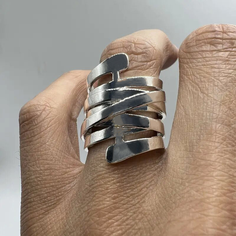 13g Weight Rings Classification 12, 5 Ring Size 1 Piece Quantity Holiday, Street Occasion Copper Material Geometric Pattern Women's Gender Plating Design Casual, Exaggerated, Lady Style Copper Plating Geometric Rings 9