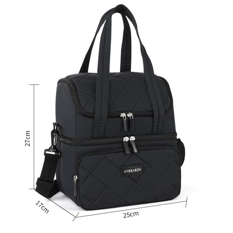 Bolsa de almuerzo transfronteriza de Amazon, bolsa de almuerzo de doble capa, bolsa de aislamiento térmico multifuncional, bolsa de almuerzo portátil para trabajar