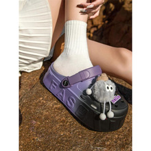 B 73015 Cartoon pom pom thick clogs ��ͨë���׶���Ь