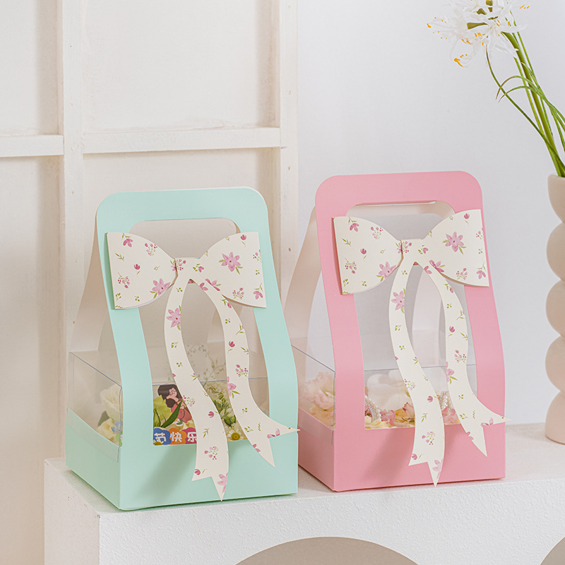 Día del maestro Bowknot taza de papel caja de pastel caja de mano caja de embalaje maestro, ha trabajado duro para hornear caja de embalaje