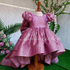 Princess Dress儿童礼服2026新款亮片中小童蓬蓬裙泡泡袖公主裙子