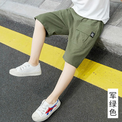 Children's Summer Shorts for Boys, Outwear Pants, Korean Style, for Middle and Big Kids, Loose and Thin, Summer Sports Five-Finger Casual Pants