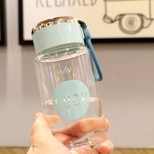 可爱韩版情侣透明玻璃杯学生耐热便携简约水杯儿童迷你单层小杯子