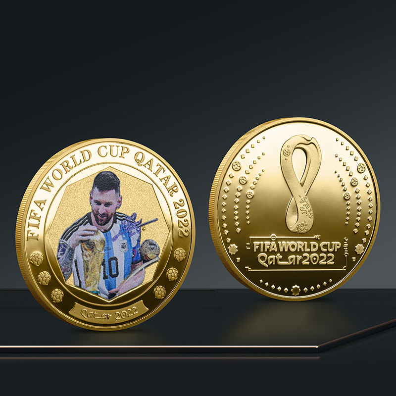 2022 Qatar World Cup commemorative coins star ball King Messi gold and silver commemorative coins wholesale fans collection 2022 Qatar World Cup commemorative coins star ball King Messi gold and silver commemorative coins wholesale fans collection