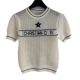 Shenzhen Nanyou High Version D Series Contrast Hollow Five-pointed Star Letter Jacquard Turtleneck Short-sleeved Sweater