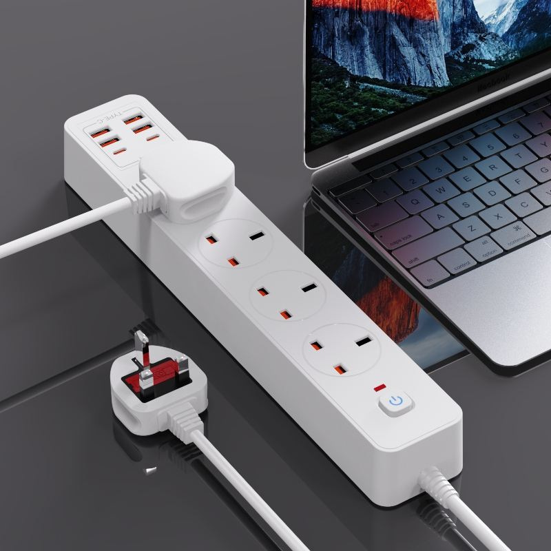 EU UK US Universal Socket Strip USB High Household Extension Cord Power Board Cross-Border Wholesale_voghion.com