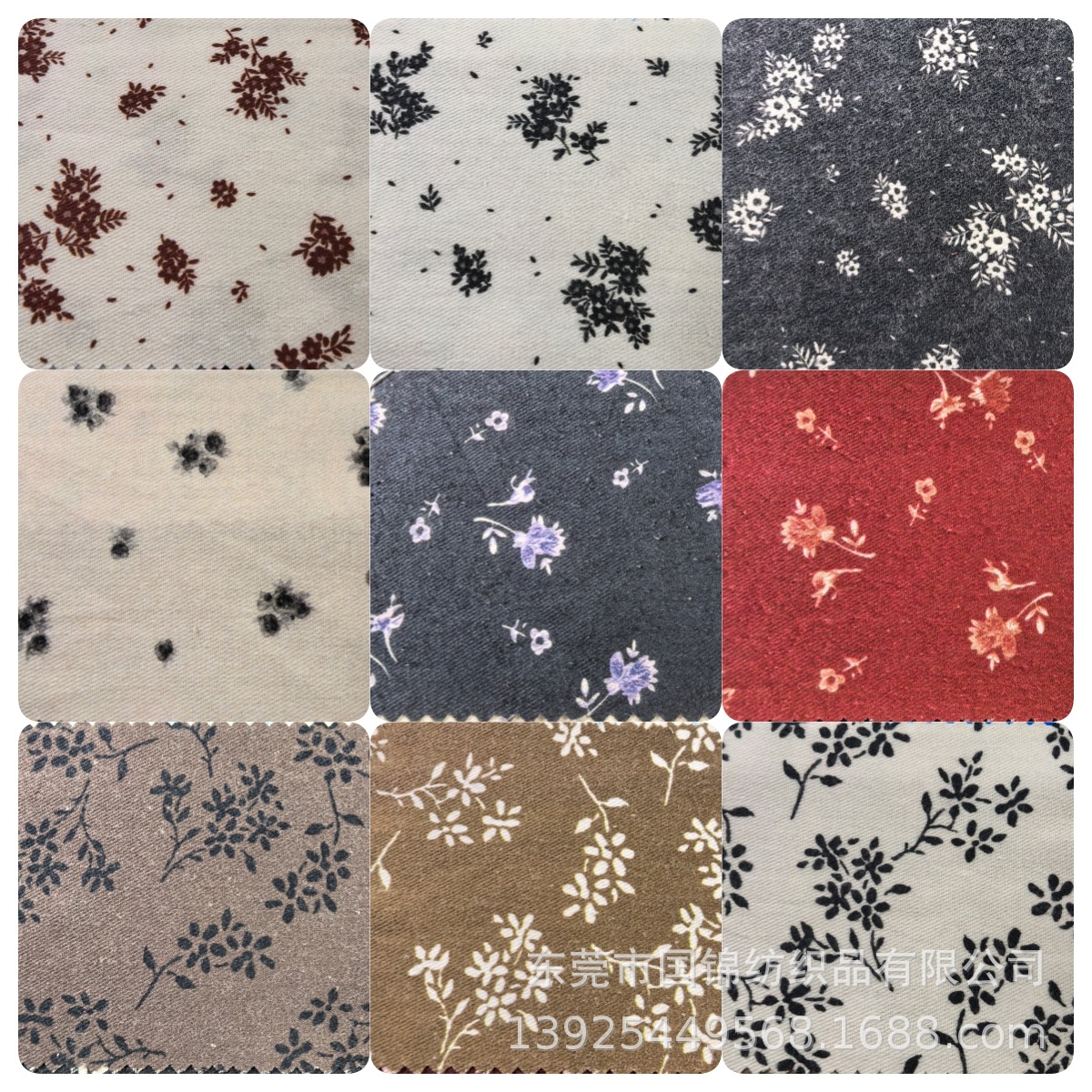 秋季新款印花布 全棉20*16斜纹磨毛印花布 休闲服装箱包面料