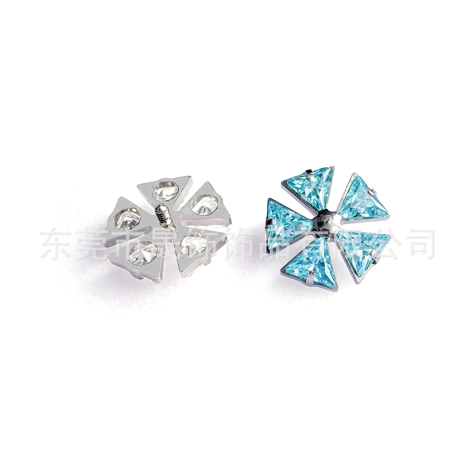 F136 Titanium 风车 Studded Cubic Zirconia Ear Stud Helix Cartilage Stud G23 Implant Grade Titanium 人体 Piercing Jewelry Accessories 头