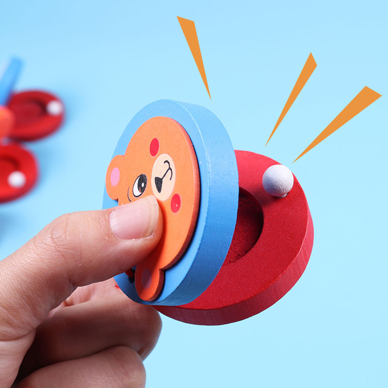 Dibujos animados animal Louver niños de madera Orff instrumento musical redondo educación infantil Ilustración instrumento musical educativo tablero