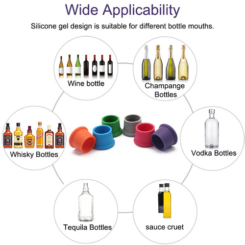 Bottle stopper FDA food grade multi-color silicone wine bottle preservation cover wine anti-leak stopper wine bottle cap wine stopper