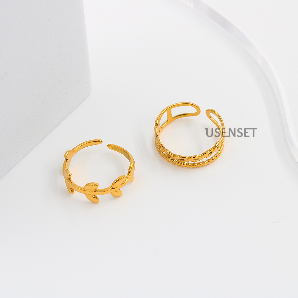 Simple Style Heart Shape Snake Stainless Steel Plating Open Ring 1 Piece