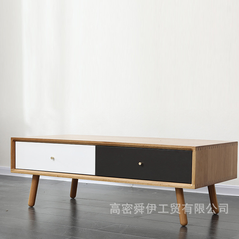 1.2米灰白茶几原木色