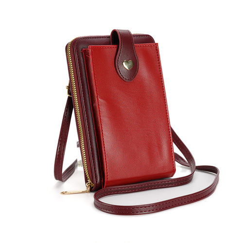 2024 spring new color matching mobile phone bag, vertical wallet, women's single shoulder crossbody bag, multifunctional small shoulder bag