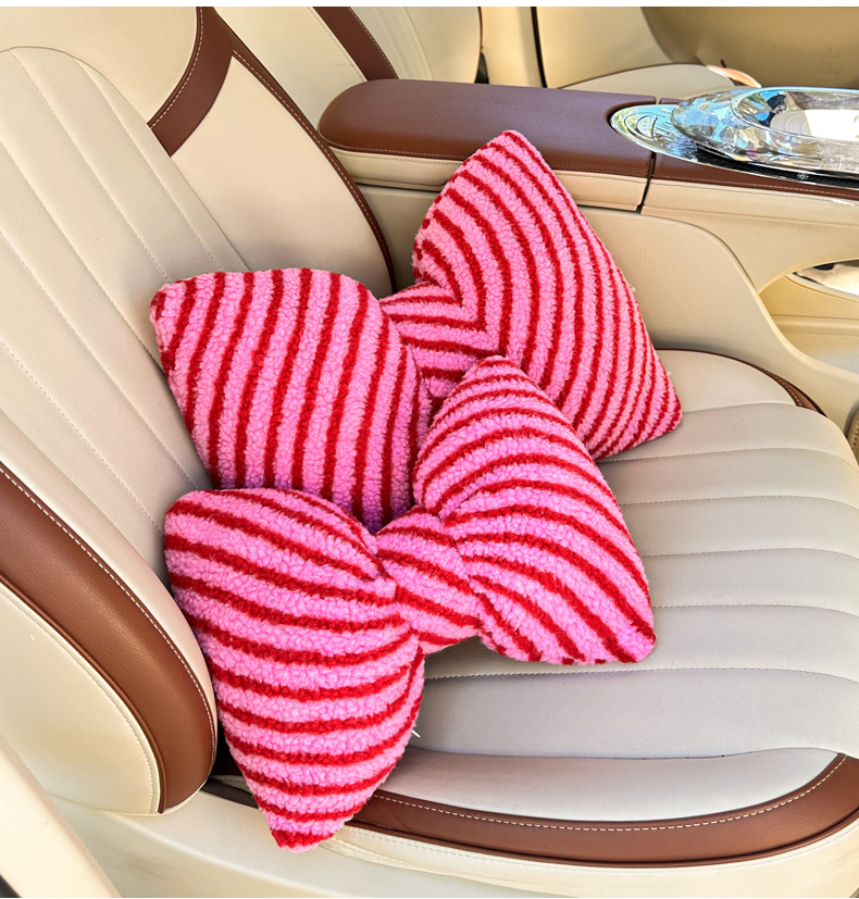 2026 New Car Accessories: Moon Velvet Striped Headrest and Lumbar Support, Yellow Headrest and Lumbar Support