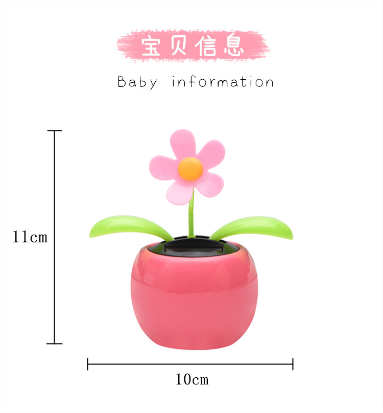 Car-Mounted Swinging Sunflower Creative Solar-Powered Car Dashboard Ornament Car Interior Decoration Apple Blossom for Car